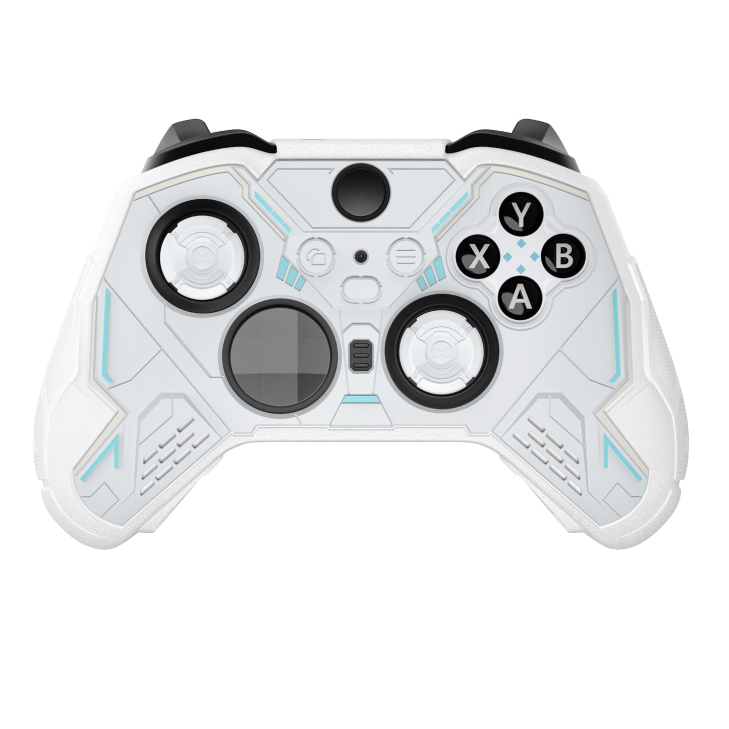 PlayVital Stellar Mecha シリコンカバー スキン&サムグリップ&ステッカー付き Xbox Elite Series 2 & Elite Series 2 Core コントローラー対応【ウォームホワイト&スノーホワイト】