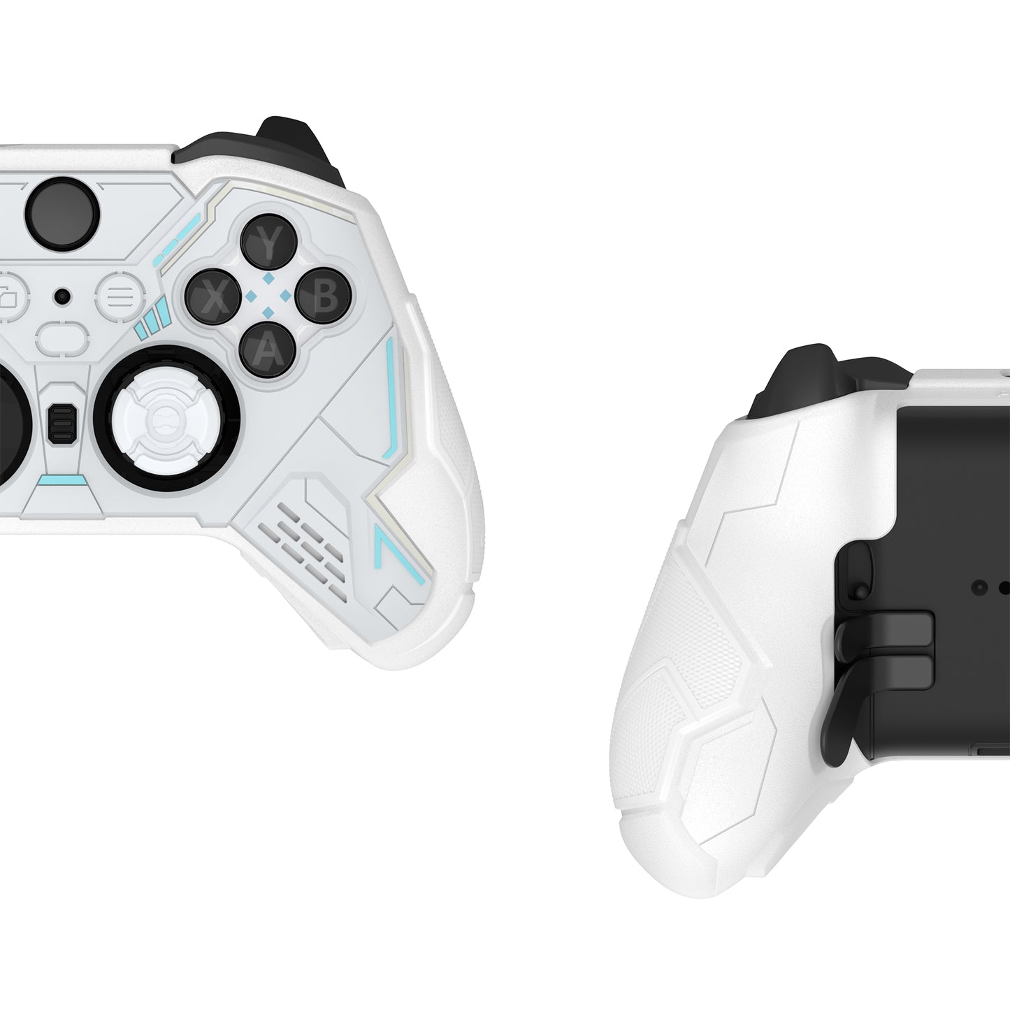 PlayVital Stellar Mecha シリコンカバー スキン&サムグリップ&ステッカー付き Xbox Elite Series 2 & Elite Series 2 Core コントローラー対応【ウォームホワイト&スノーホワイト】