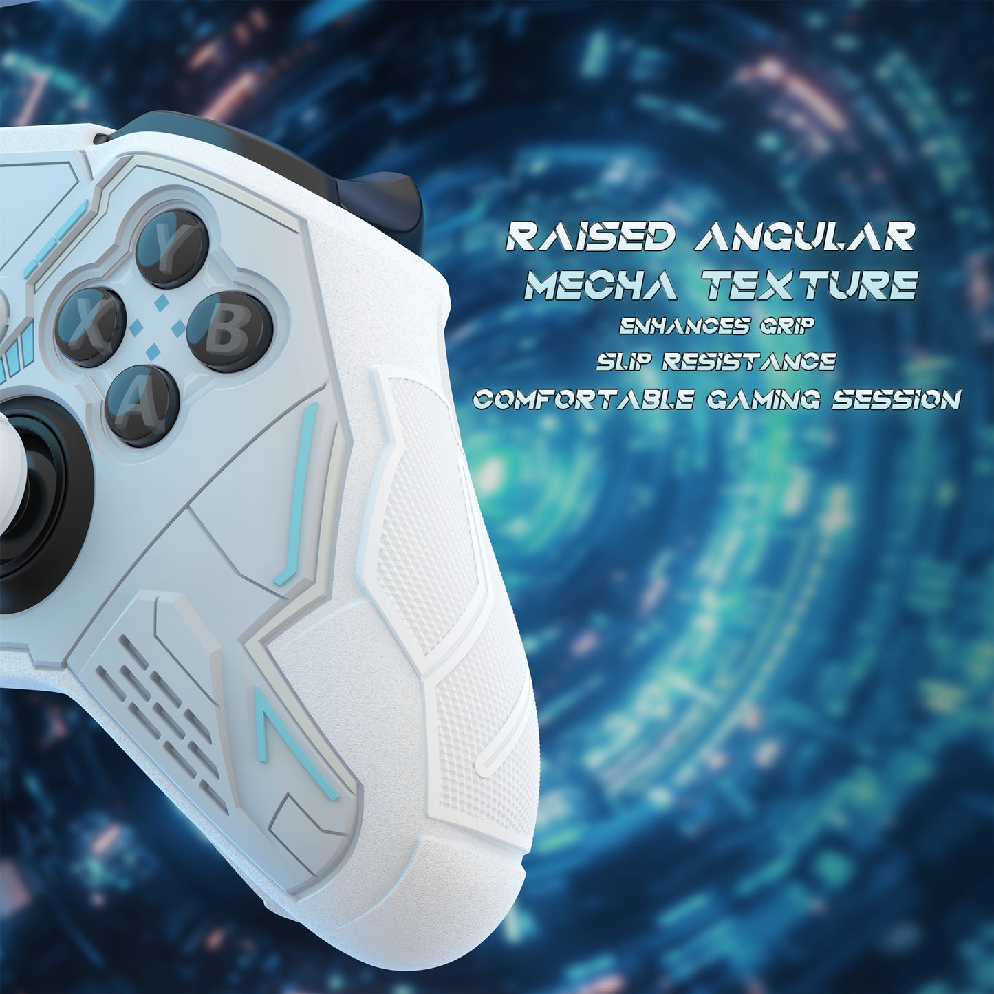 PlayVital Stellar Mecha シリコンカバー スキン&サムグリップ&ステッカー付き Xbox Elite Series 2 & Elite Series 2 Core コントローラー対応【ウォームホワイト&スノーホワイト】