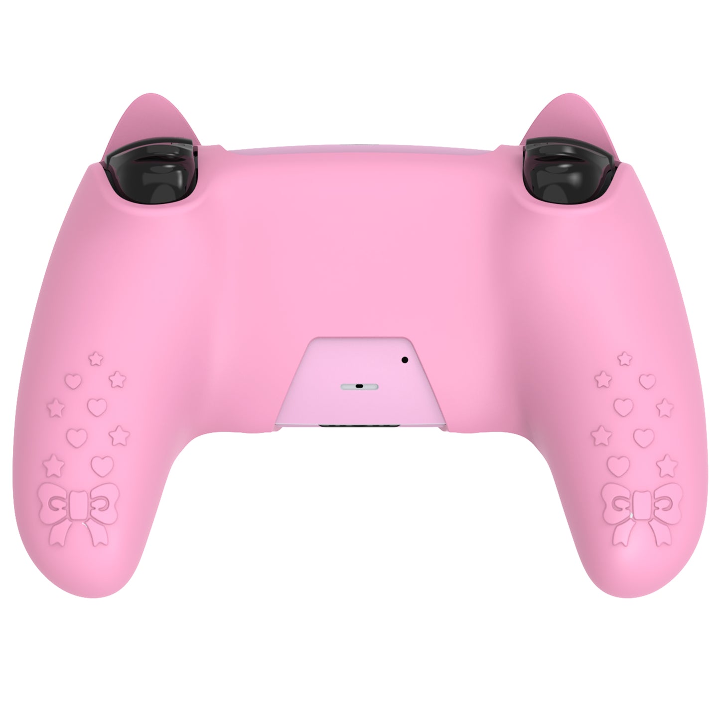 PlayVital Sweetheart Kitty ps5コントローラー対応用シリコン保護カバー、ジョイスティックキャップやステッカー付属、滑り止めグリップは公式の充電ドックにも適用【ピンク】