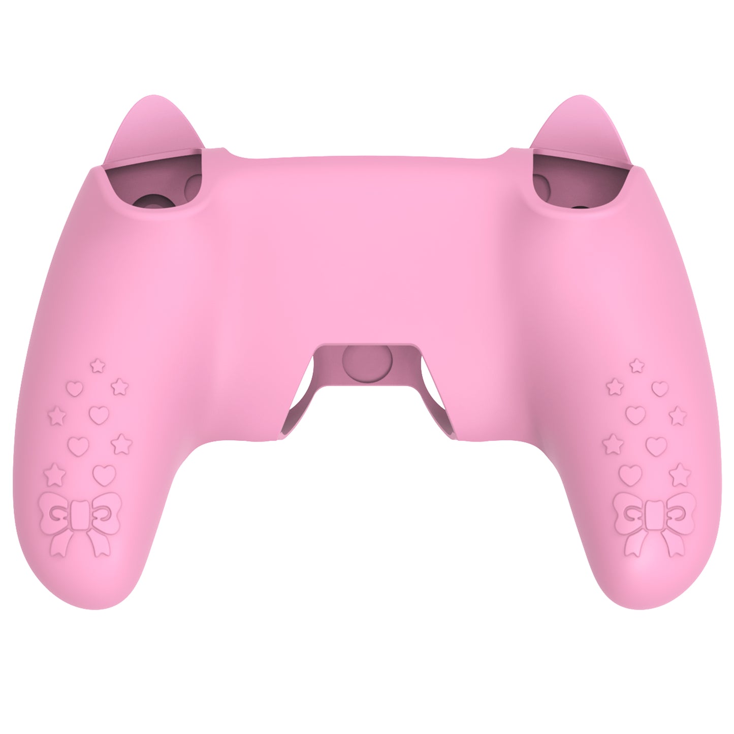 PlayVital Sweetheart Kitty ps5コントローラー対応用シリコン保護カバー、ジョイスティックキャップやステッカー付属、滑り止めグリップは公式の充電ドックにも適用【ピンク】