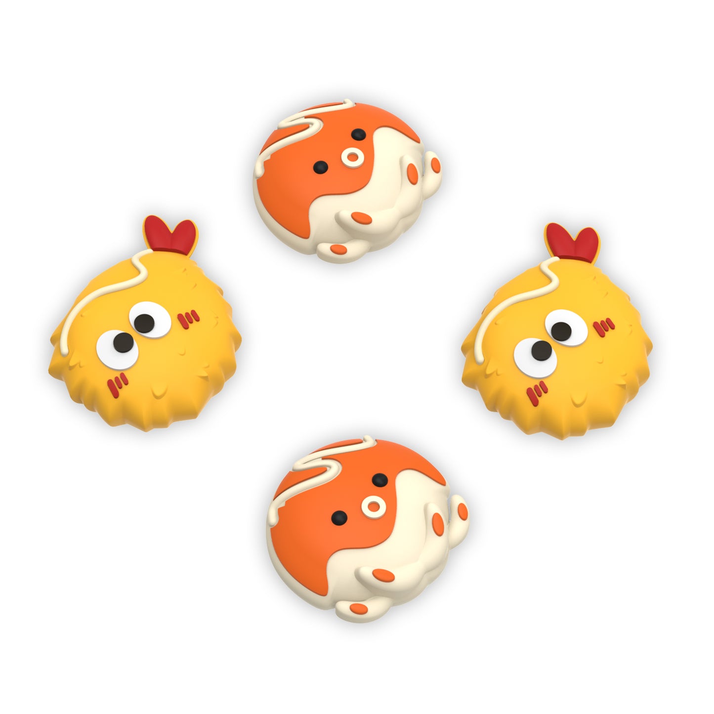 PlayVital かわいい親指グリップキャップ Nintendo Switch & 有機el & Switch Lite用【天ぷらやタコ焼き】