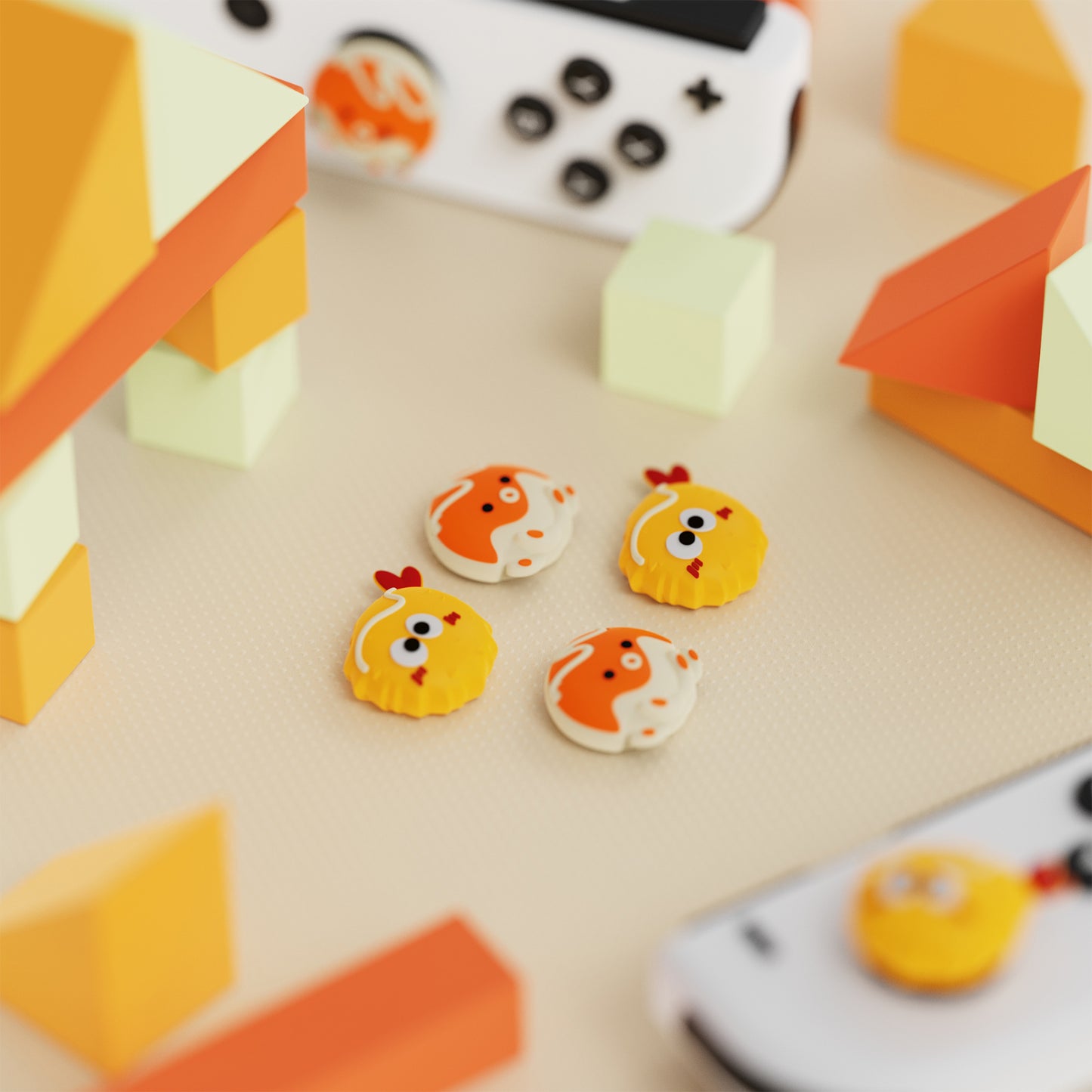 PlayVital かわいい親指グリップキャップ Nintendo Switch & 有機el & Switch Lite用【天ぷらやタコ焼き】