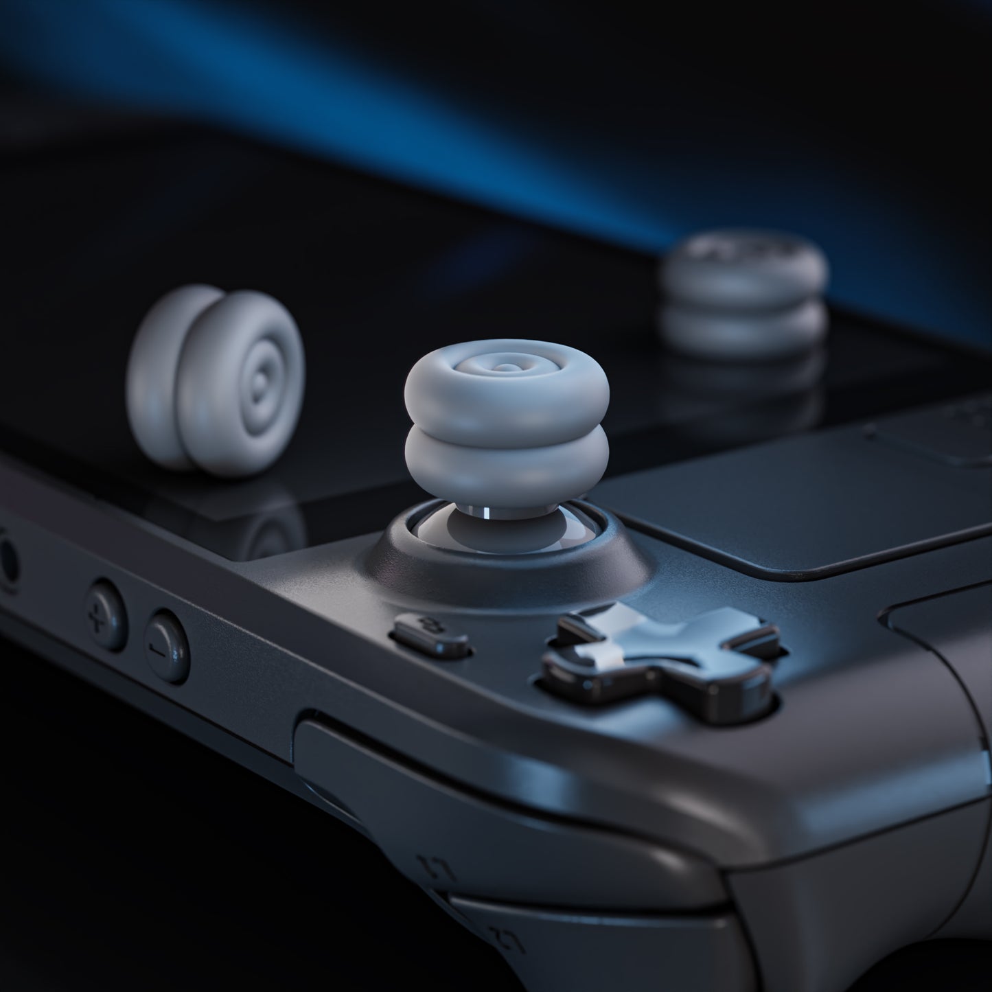 PlayVital サムクッションキャップ サムグリップ (4個入り) Steam Deck LCD & OLED 用 高さアップジョイスティックカバー 滑り止めテクスチャー付き スチームデック用アクセサリー アナログスティック保護【グレー】