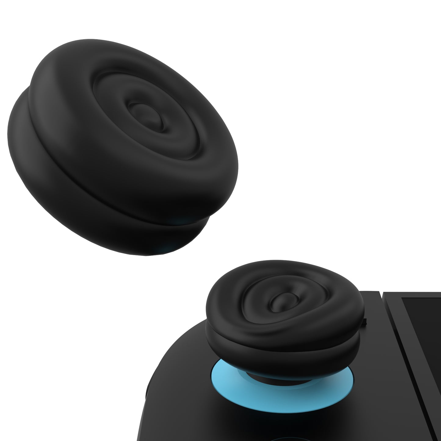 PlayVital Nintendo Switch 2(2025)対応 親指クッションキャップ 親指グリップカバー Joycon 2対応 アナログスティックカバー アクセサリー【ブラック】