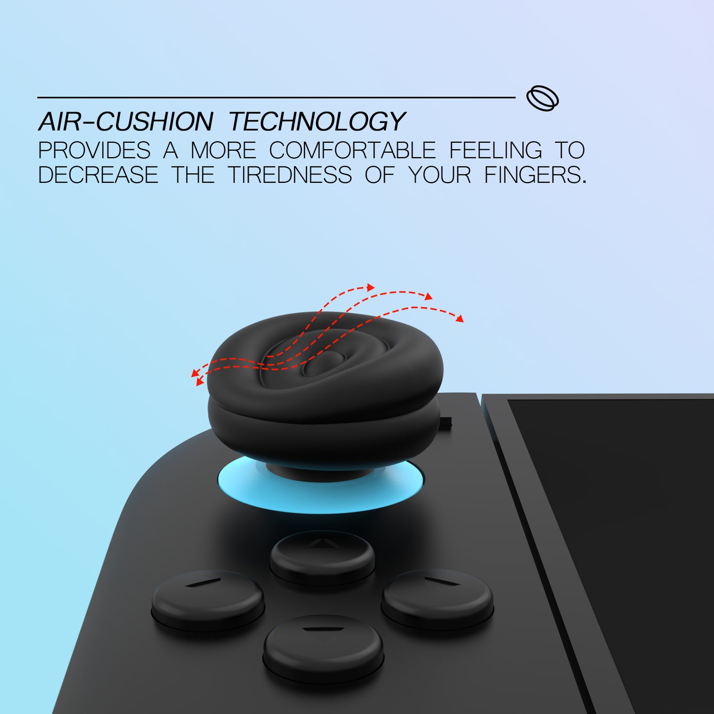 PlayVital Nintendo Switch 2(2025)対応 親指クッションキャップ 親指グリップカバー Joycon 2対応 アナログスティックカバー アクセサリー【ブラック】