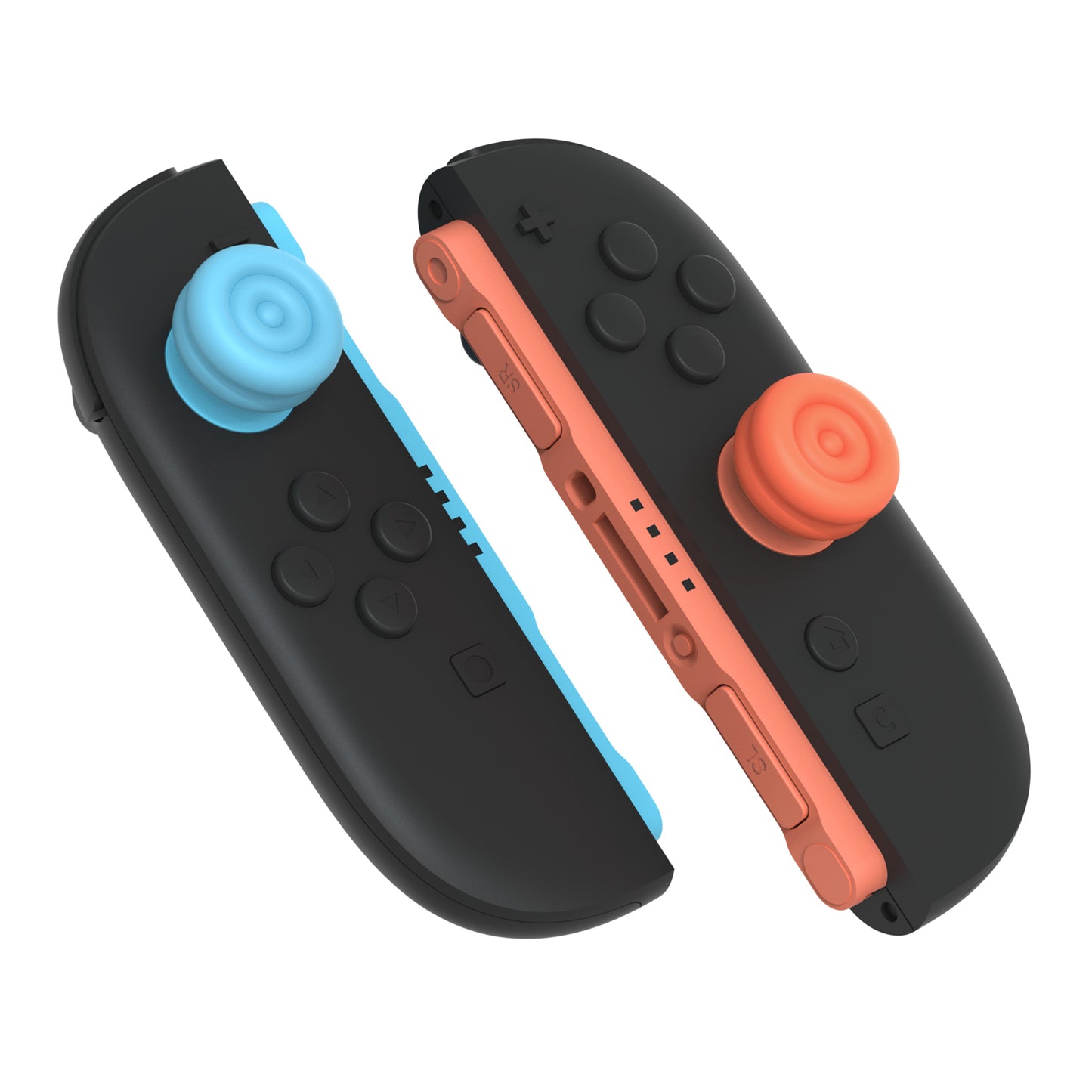 PlayVital Nintendo Switch 2(2025)対応 親指クッションキャップ 親指グリップカバー Joycon 2対応 アナログスティックカバー アクセサリー【ブルー & オレンジ】