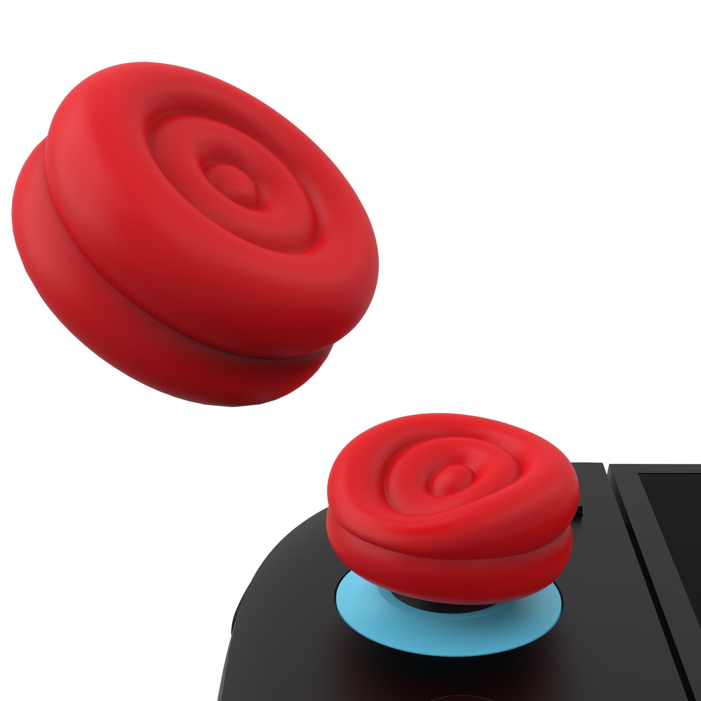 PlayVital Nintendo Switch 2(2025)対応 親指クッションキャップ 親指グリップカバー Joycon 2対応 アナログスティックカバー アクセサリー【レッド】
