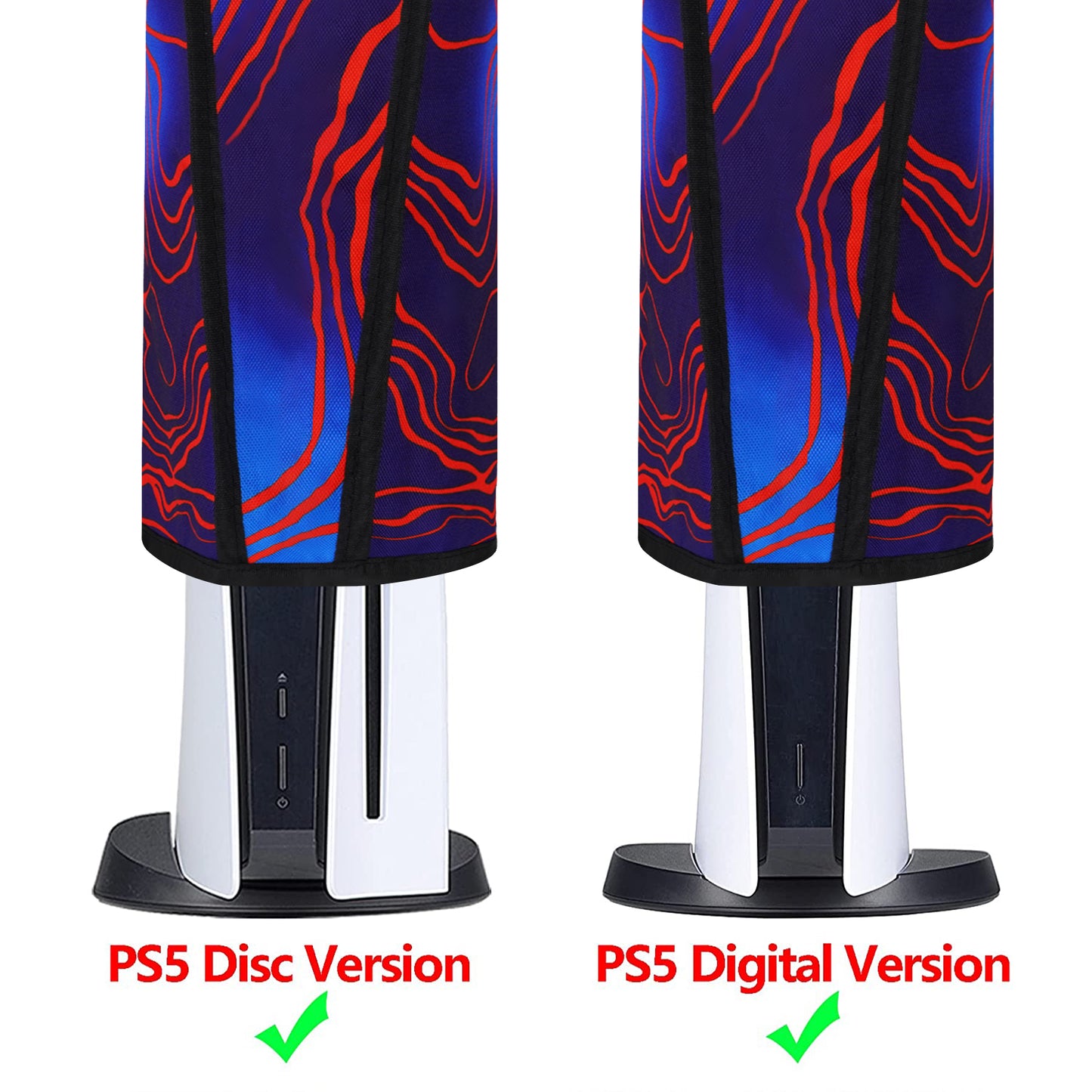 PlayVital 縦式 傷防止 防水 ナイロン ダストカバー PS5 コンソール デジタル版 & ディスク版用【ダマスカス迷彩】