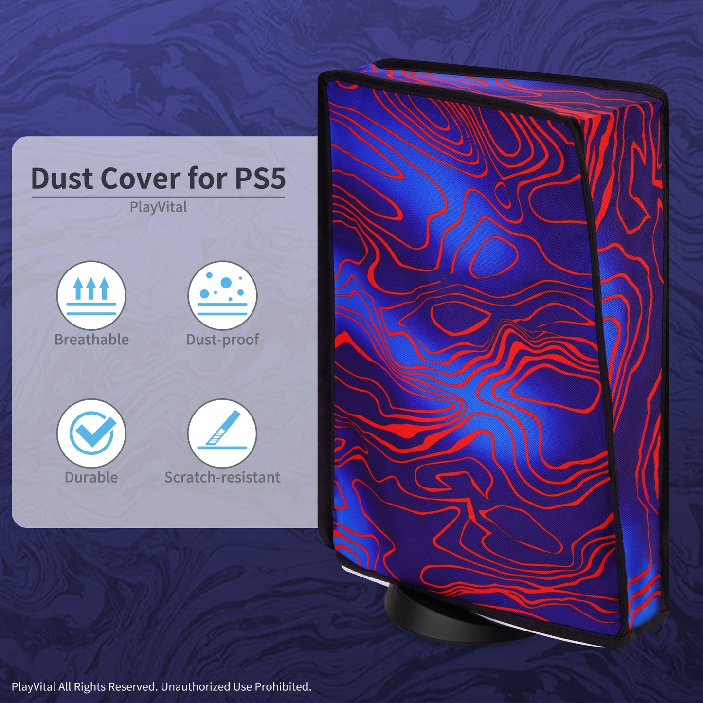 PlayVital 縦式 傷防止 防水 ナイロン ダストカバー PS5 コンソール デジタル版 & ディスク版用【ダマスカス迷彩】