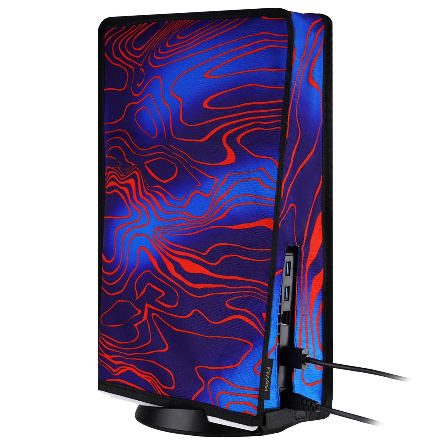PlayVital 縦式 傷防止 防水 ナイロン ダストカバー PS5 コンソール デジタル版 & ディスク版用【ダマスカス迷彩】