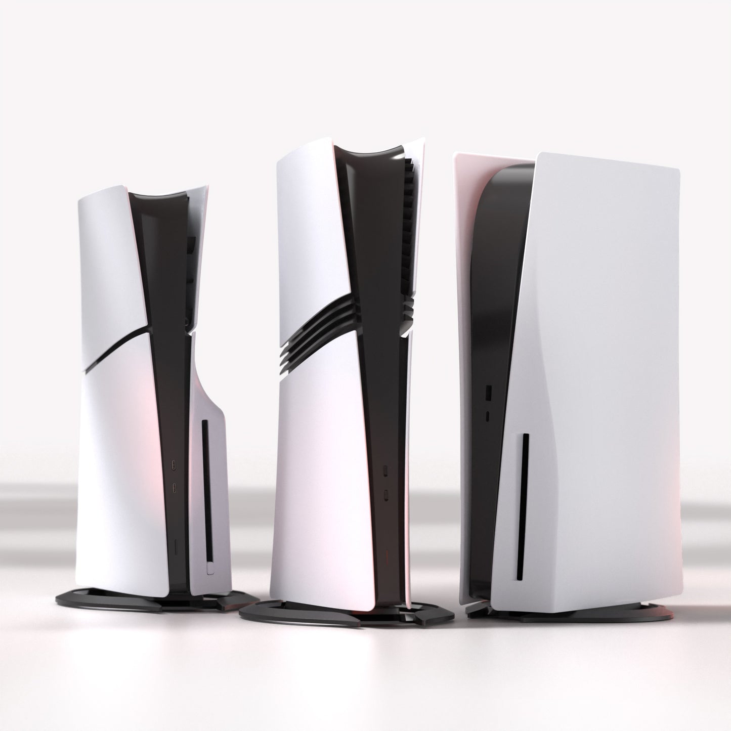 PlayVital 縦置きスタンド 滑り止めパッド付き PS5/Slim/Pro/Standard コンソール ディスク&デジタル対応 省スペース設計 ホルダーベース アクセサリー【ブラック】