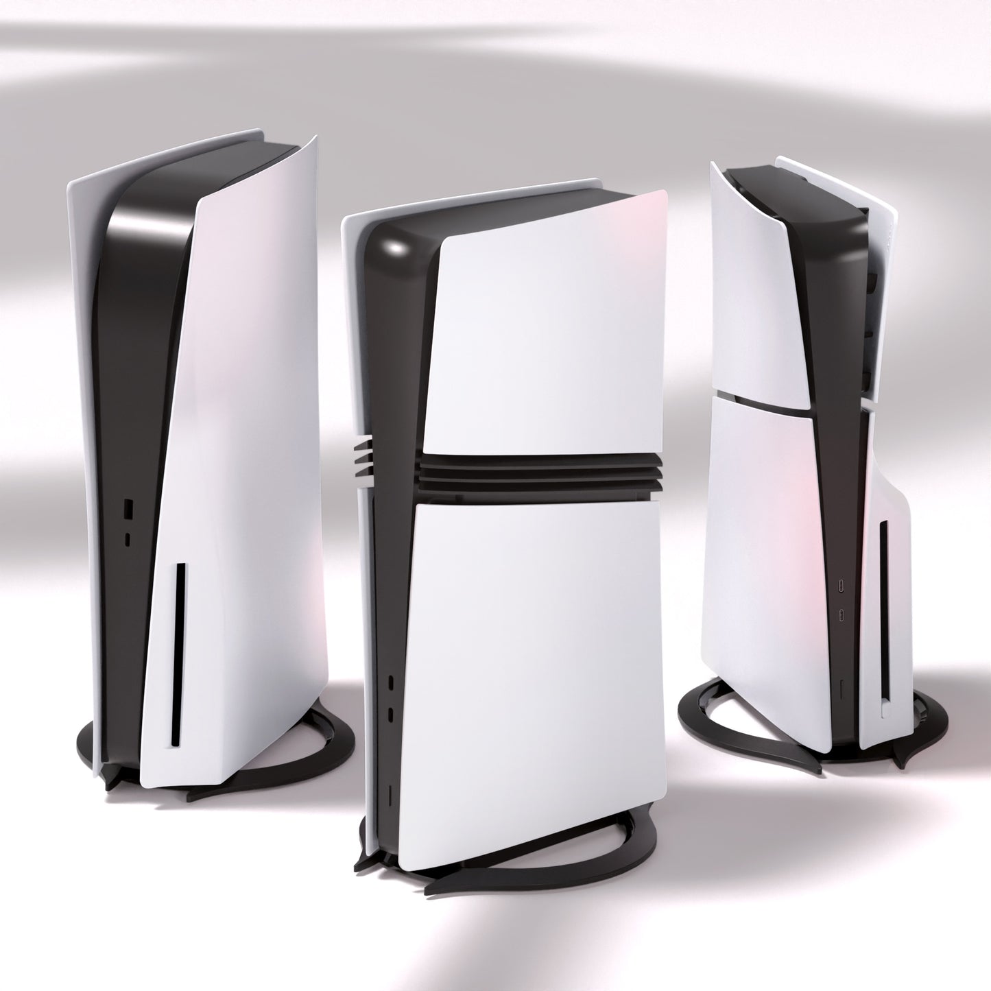 PlayVital 縦置きスタンド 滑り止めパッド付き PS5/Slim/Pro/Standard コンソール ディスク&デジタル対応 省スペース設計 ホルダーベース アクセサリー【ブラック】
