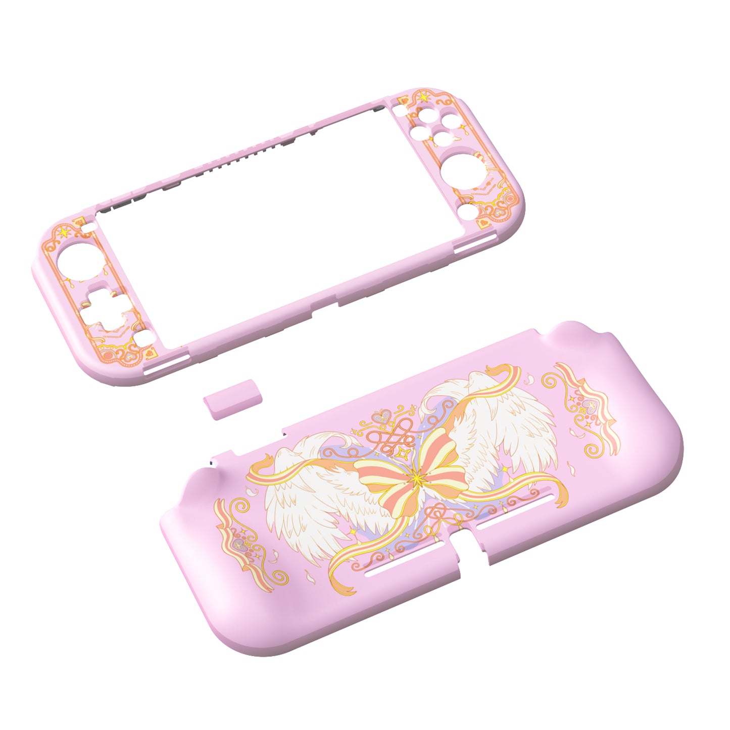 PlayVital ZealProtect ハードシェル保護ケース スクリーンプロテクター、サムグリップキャップ、ボタンキャップ付き Switch Lite用【魔法の翼】
