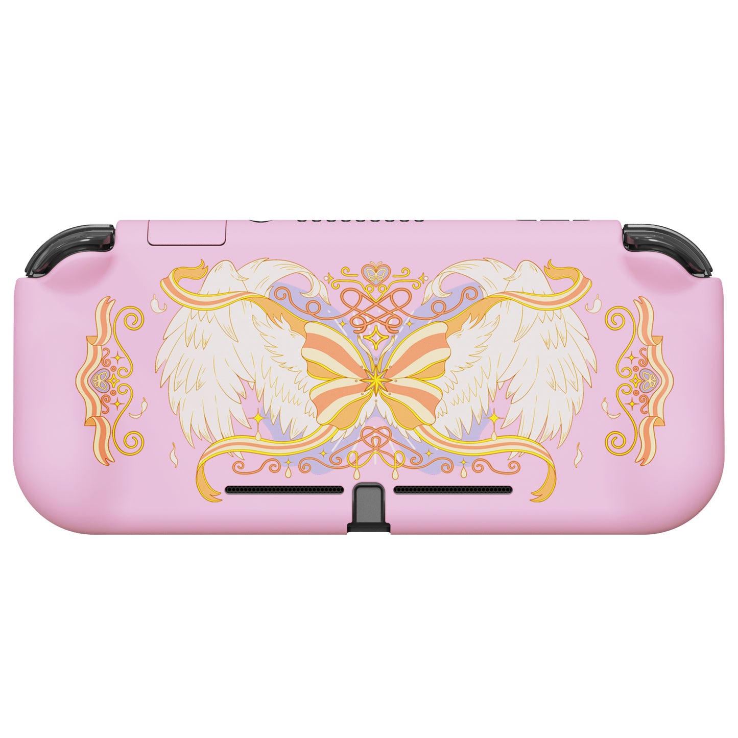 PlayVital ZealProtect ハードシェル保護ケース スクリーンプロテクター、サムグリップキャップ、ボタンキャップ付き Switch Lite用【魔法の翼】