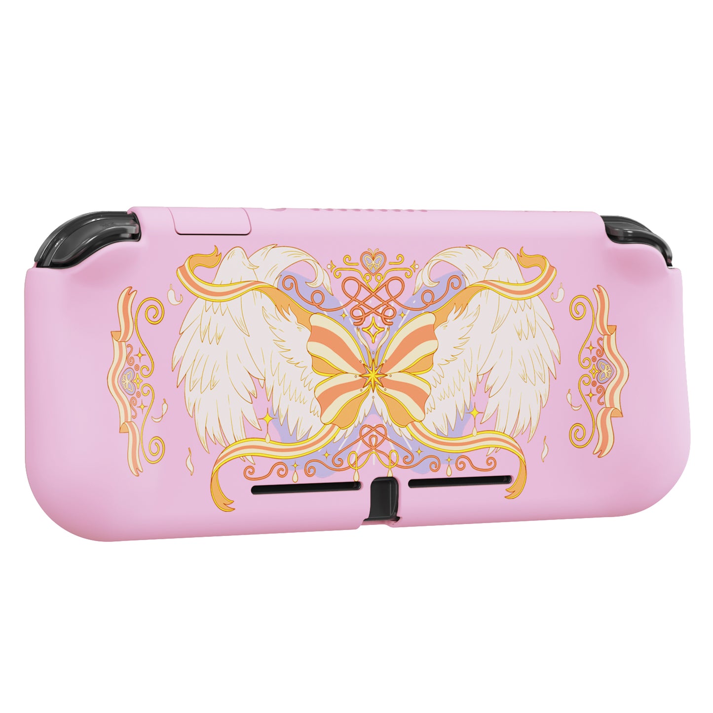 PlayVital ZealProtect ハードシェル保護ケース スクリーンプロテクター、サムグリップキャップ、ボタンキャップ付き Switch Lite用【魔法の翼】