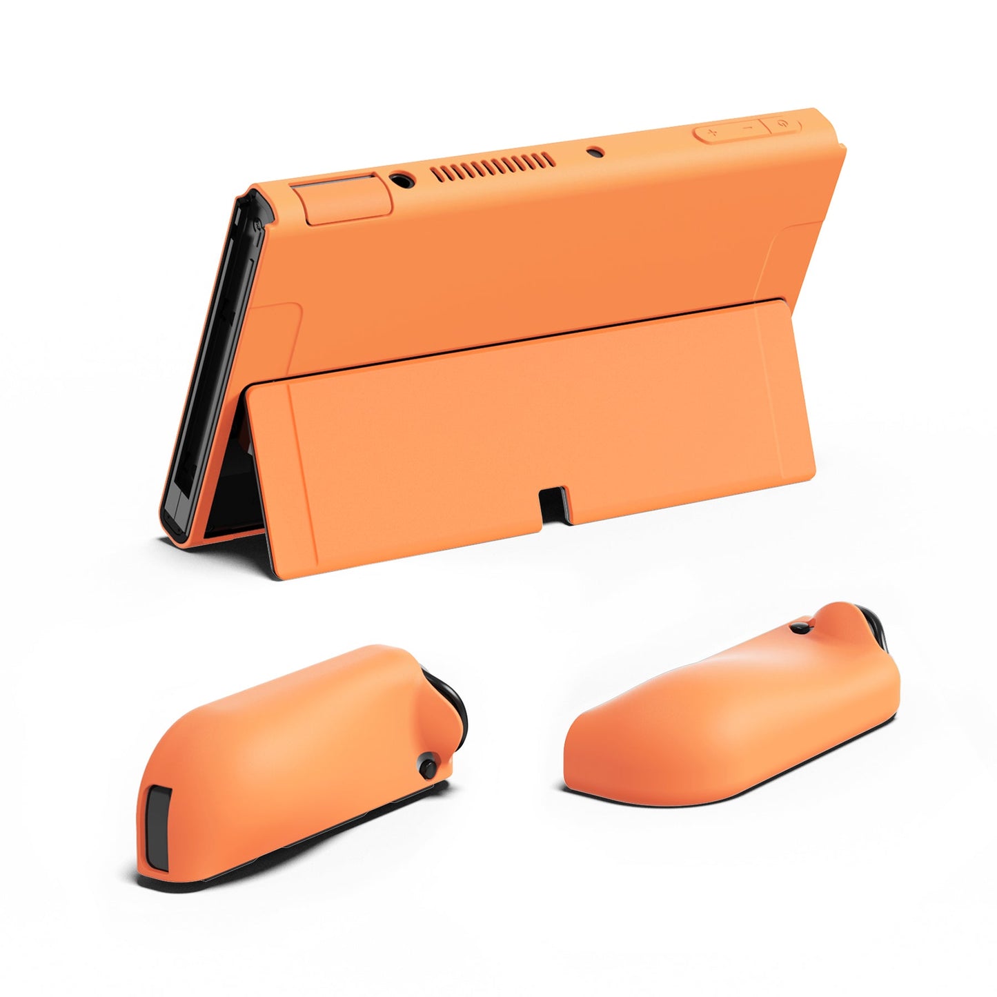 PlayVital ZealProtect ソフト TPU スリム保護ケース 親指グリップキャップと ABXY 方向ボタンキャップ付き Switch 有機el 用【アプリコットイエロー 】