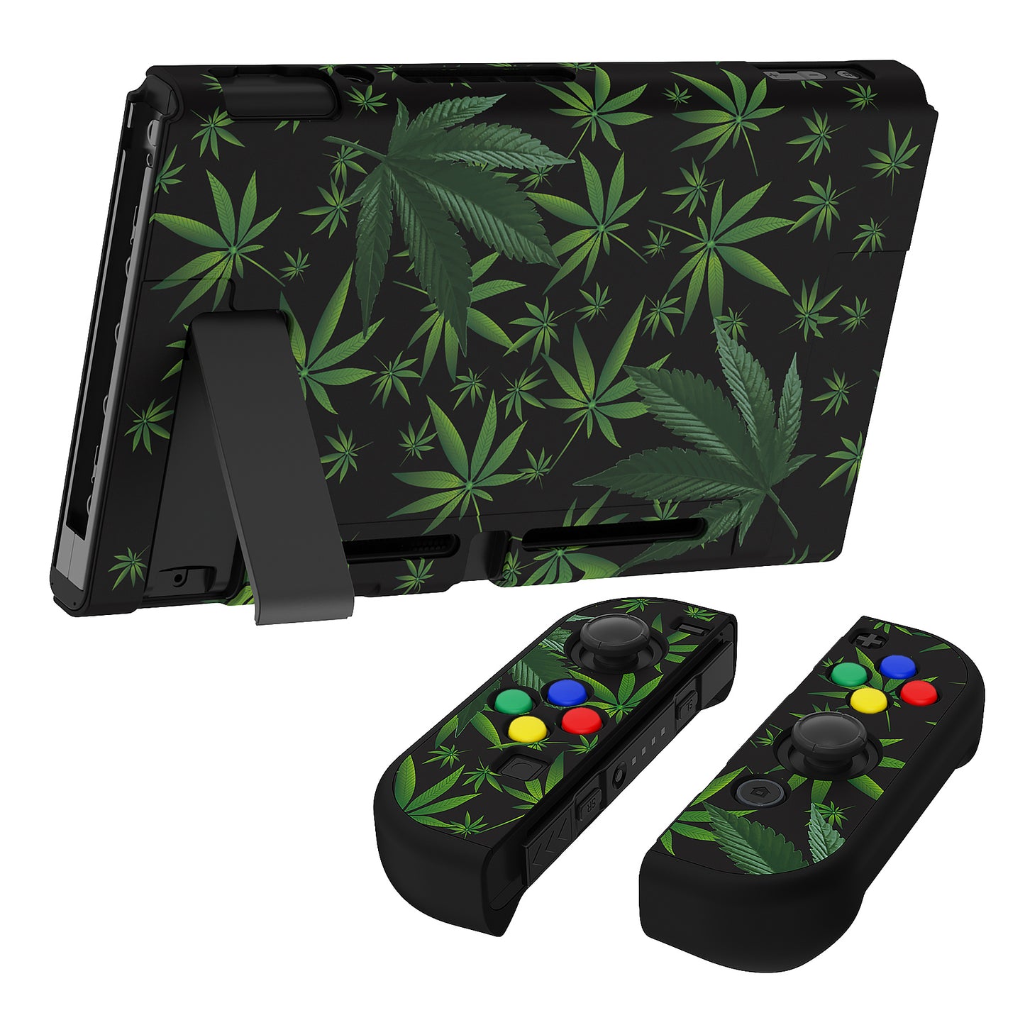 PlayVital カスタマイズ ドッキング可能 ハードシェル保護ケース NS Switch コンソール用【グリーンウィード】