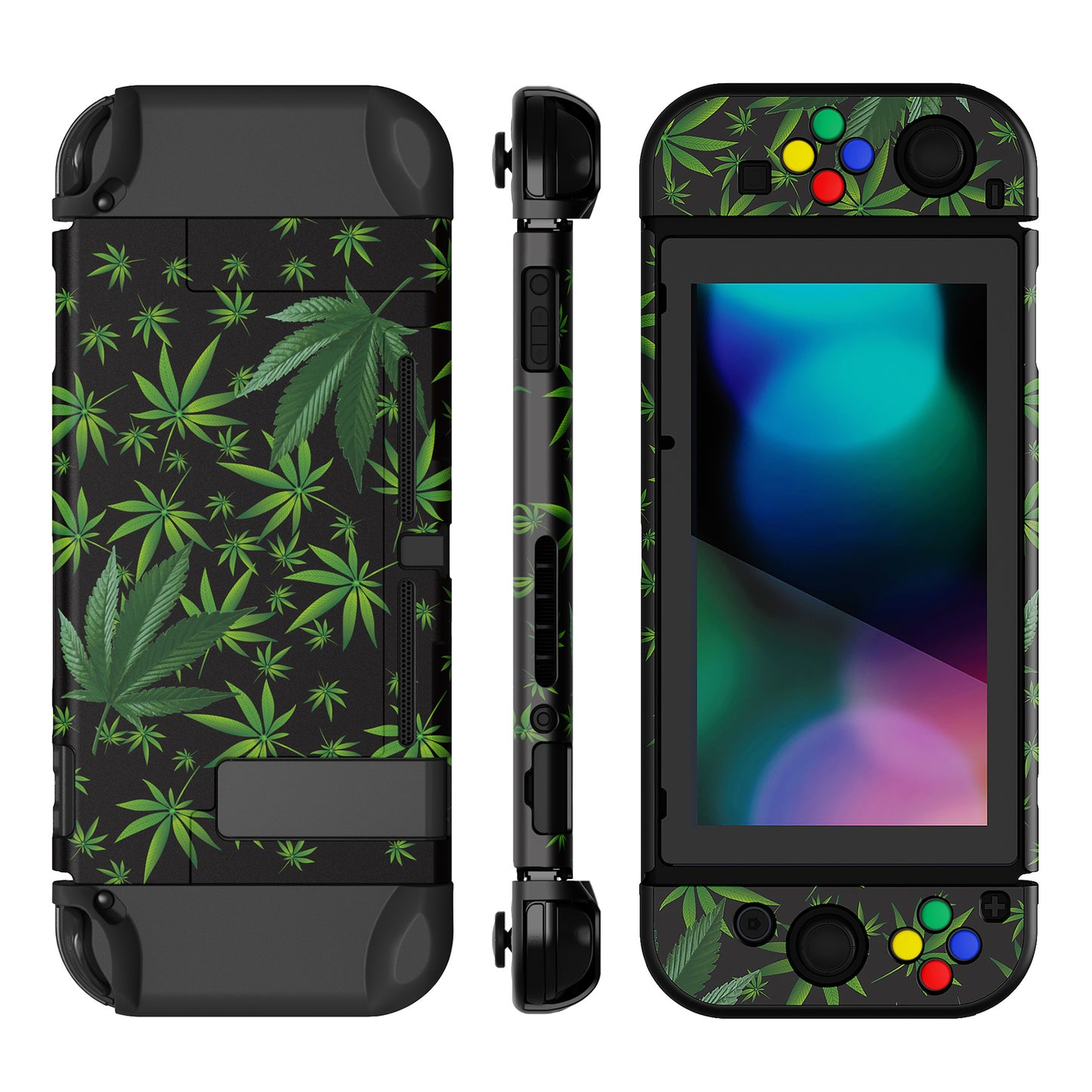 PlayVital カスタマイズ ドッキング可能 ハードシェル保護ケース NS Switch コンソール用【グリーンウィード】
