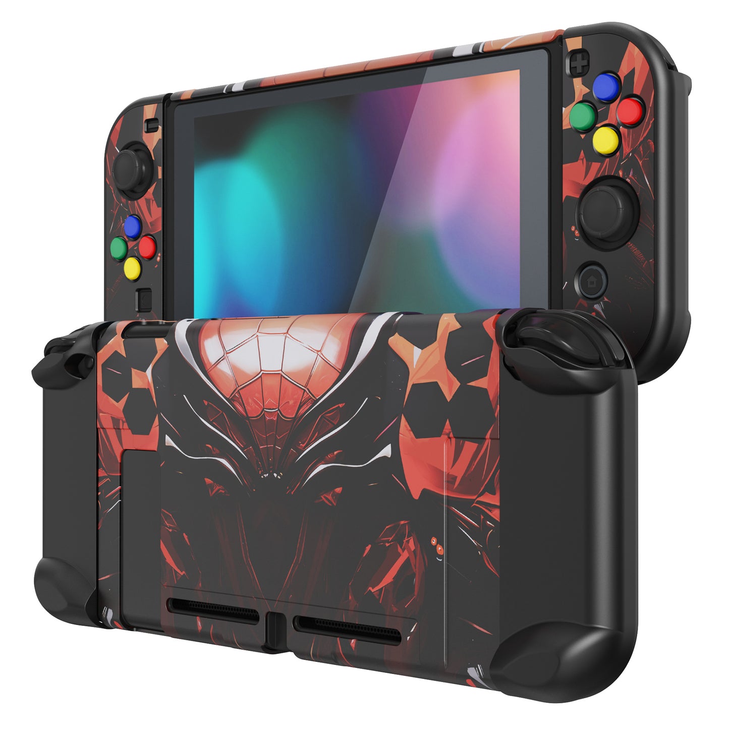 PlayVital カスタマイズ ドッキング可能 ハードシェル保護ケース NS Switch コンソール用【スパイダーアーマー】