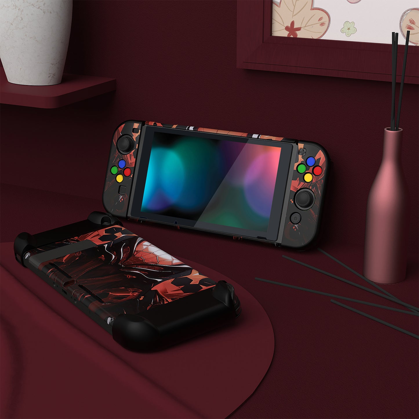 PlayVital カスタマイズ ドッキング可能 ハードシェル保護ケース NS Switch コンソール用【スパイダーアーマー】