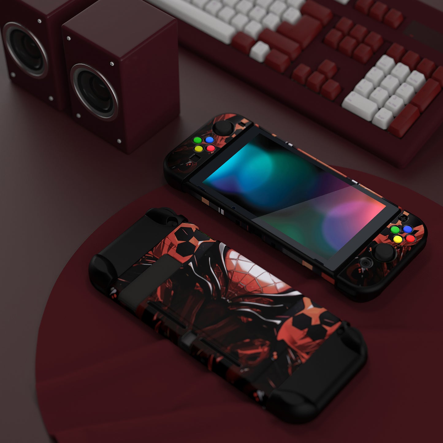 PlayVital カスタマイズ ドッキング可能 ハードシェル保護ケース NS Switch コンソール用【スパイダーアーマー】