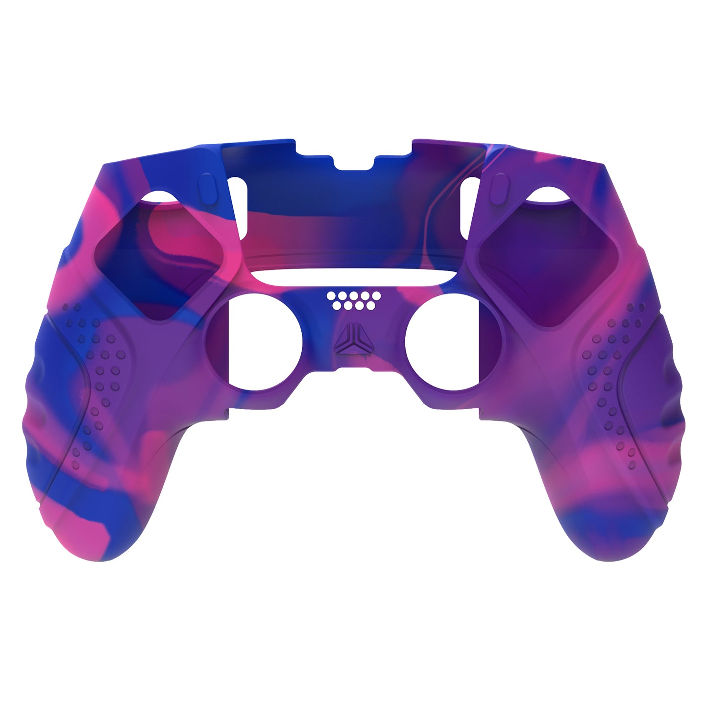 PlayVital Guardian Edition 滑り止め人間工学シリコンカバーケース 親指グリップキャップ付き PS5 Edge コントローラー用【ピンク&パープル&ブルー】