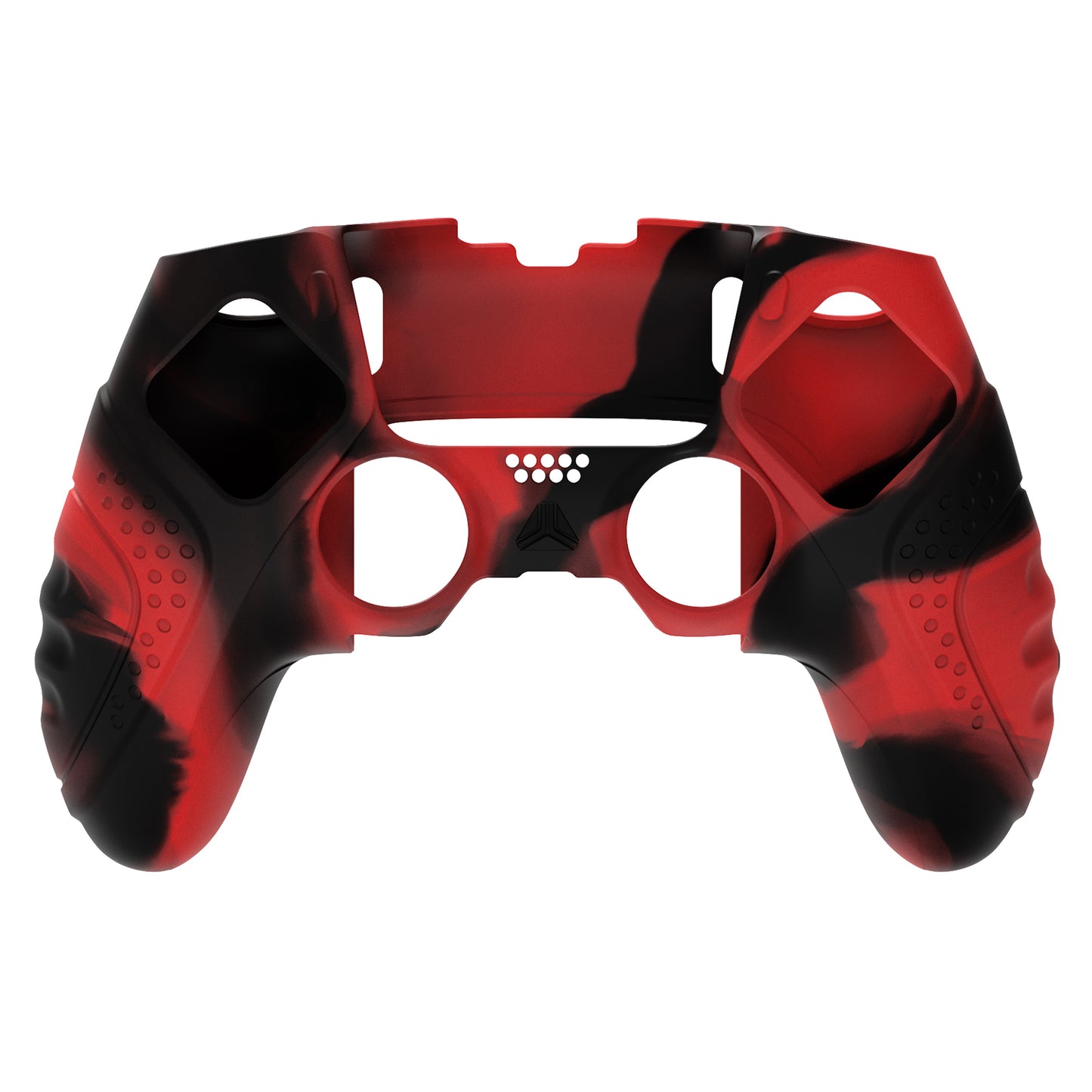PlayVital Guardian Edition 滑り止め人間工学シリコンカバーケース 親指グリップキャップ付き PS5 Edge コントローラー用【レッド&ブラック】