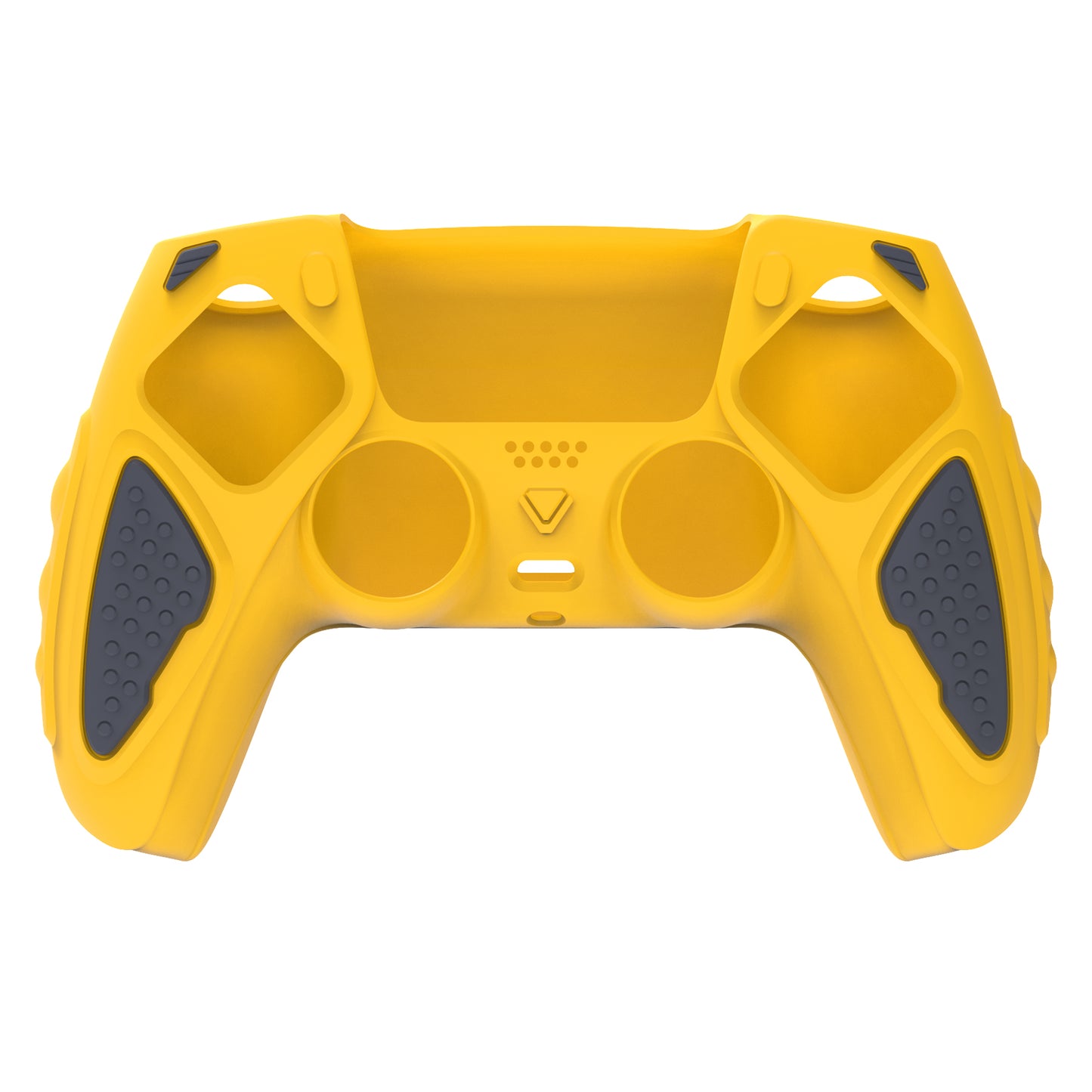 PlayVital Knight Edition 滑り止めシリコンカバースキン サムグリップキャップ付き PS5 ワイヤレスコントローラー用【黄色や灰色】