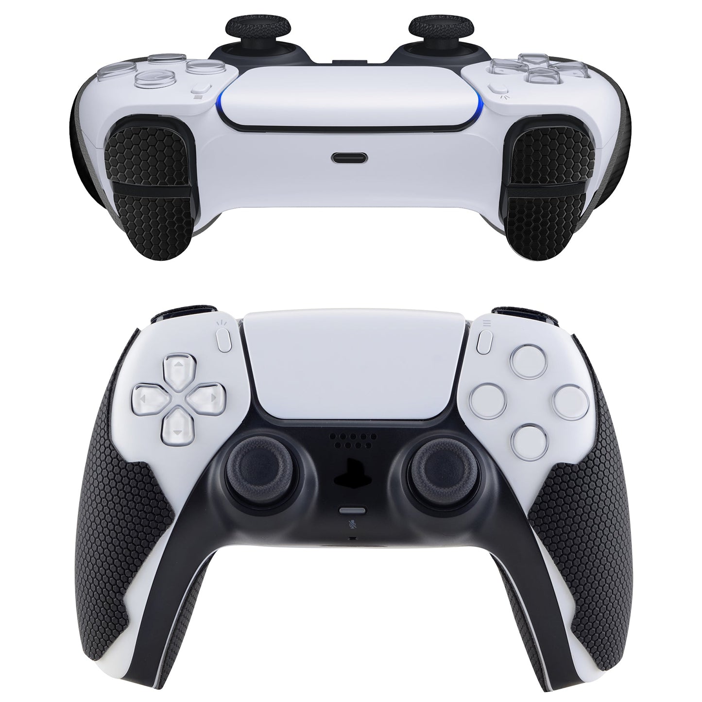 PlayVital Mecha Edition Anti-Skid Sweat-Absorbent Controller Grip with Shoulder Button Trigger Stickers for PS5 Controller - Black - PFPJ050 PlayVital