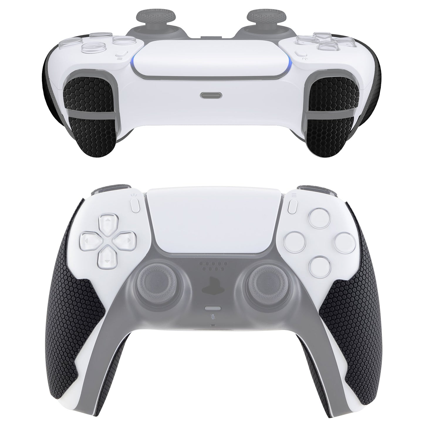 PlayVital Mecha Edition Anti-Skid Sweat-Absorbent Controller Grip with Shoulder Button Trigger Stickers for PS5 Controller - Black - PFPJ050 PlayVital