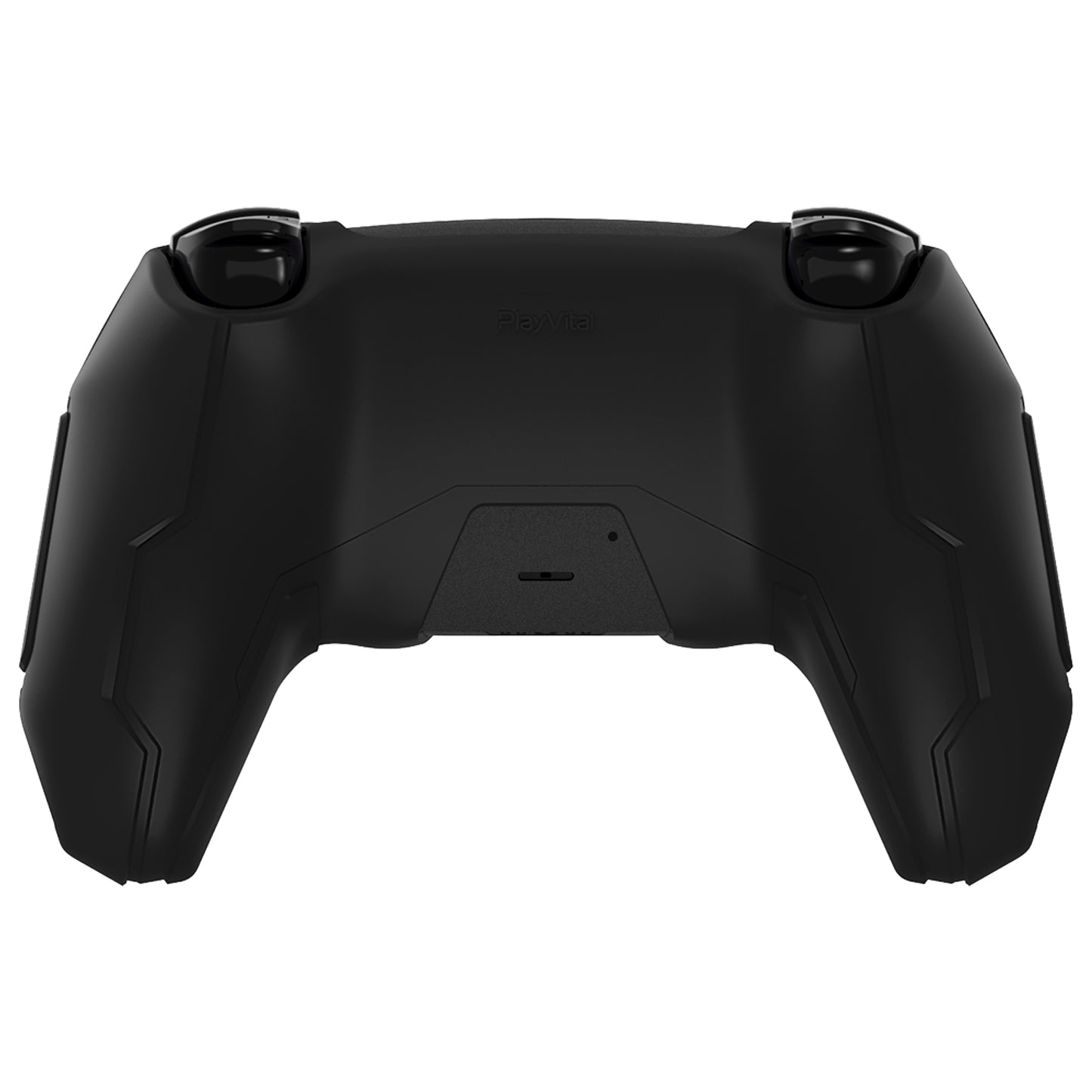 PlayVital Mecha Edition シリコンカバー with 2 ジョイスティックキャップと 6 ステッカー for PS5 コントローラー - 充電ステーション対応【ブラック】