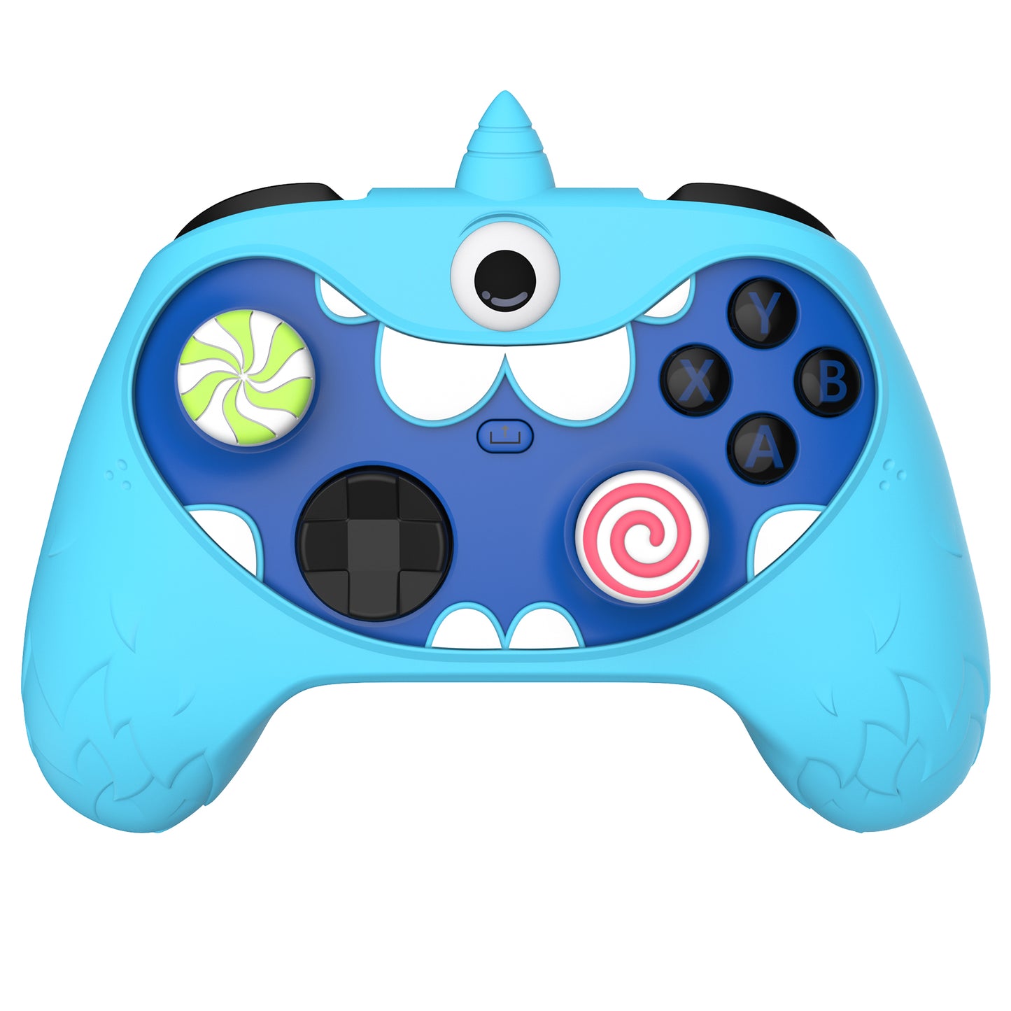 PlayVital MonoEye Monster キュートシリコンカバー for Xbox Series X/S コントローラー、ジョイスティックキャップとステッカー付き Xbox Core コントローラーグリップケース【ブルー】