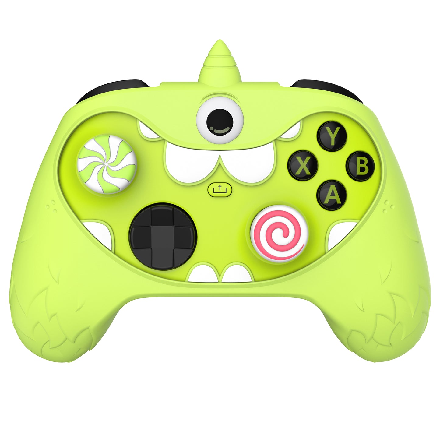 PlayVital MonoEye Monster キュートシリコンカバー for Xbox Series X/S コントローラー、ジョイスティックキャップとステッカー付き Xbox Core コントローラーグリップケース 【グリーン】