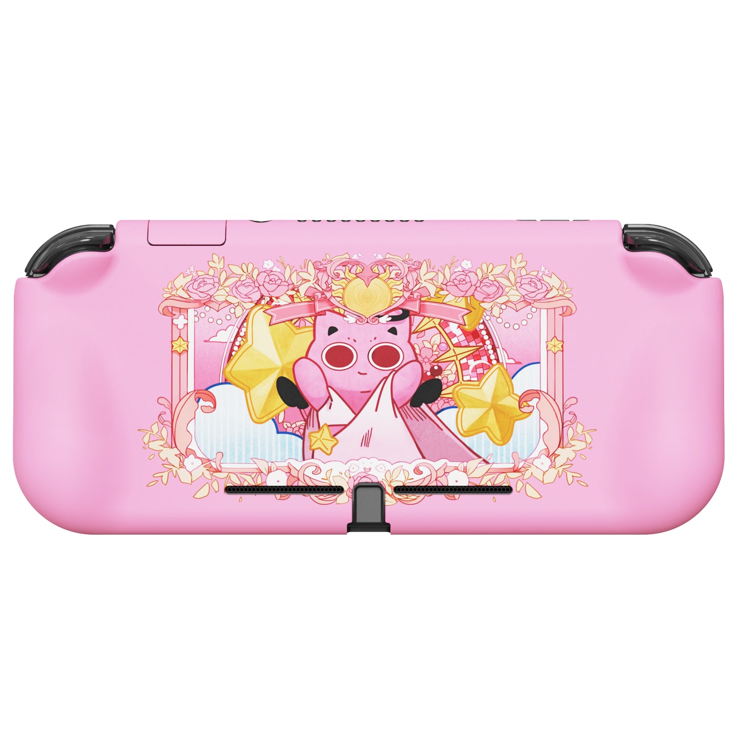 PlayVital ZealProtect ハードシェル保護ケース スクリーンプロテクター、サムグリップキャップ、ボタンキャップ付き Switch Lite用【PP & ピンク】