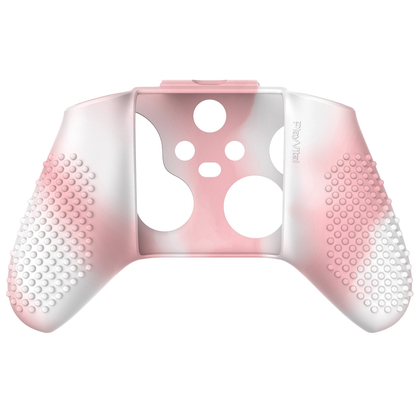 PlayVital 3D Studded Edition Anti-slip Silicone Cover Skin with Thumb Grip Caps for Xbox Series X/S Controller & Xbox Core Wireless Controller - Pink & White - SDX3025 PlayVital