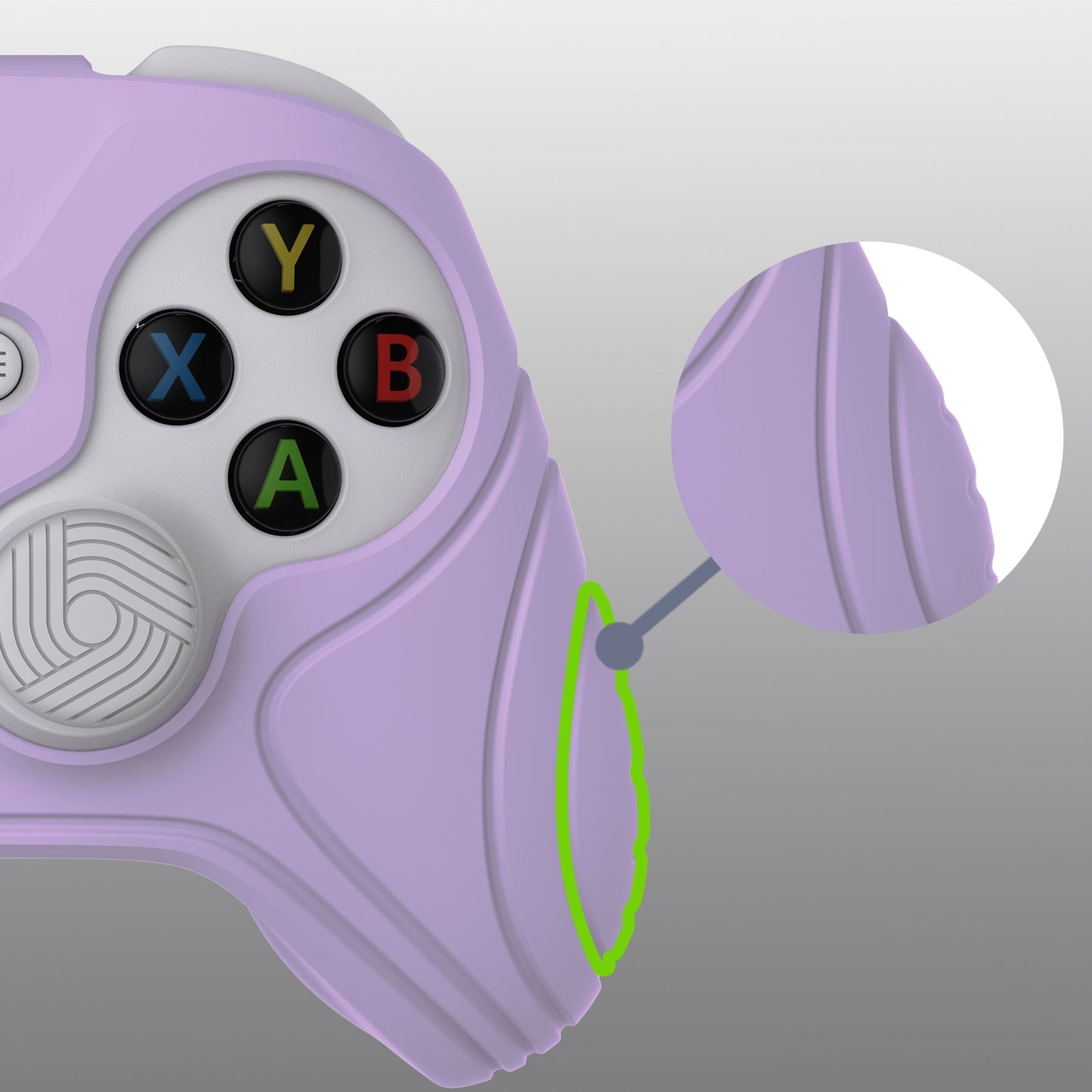 PlayVital Samurai Edition Mauve Purple Anti-slip Controller Grip Silicone Skin, Ergonomic Soft Rubber Protective Case Cover for Xbox Series S/X Controller with Black Thumb Stick Caps - WAX3009 PlayVital