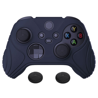 PlayVital Samurai Edition Midnight Blue Anti-slip Controller Grip Silicone Skin, Ergonomic Soft Rubber Protective Case Cover for Xbox Series S/X Controller with Black Thumb Stick Caps - WAX3003 PlayVital