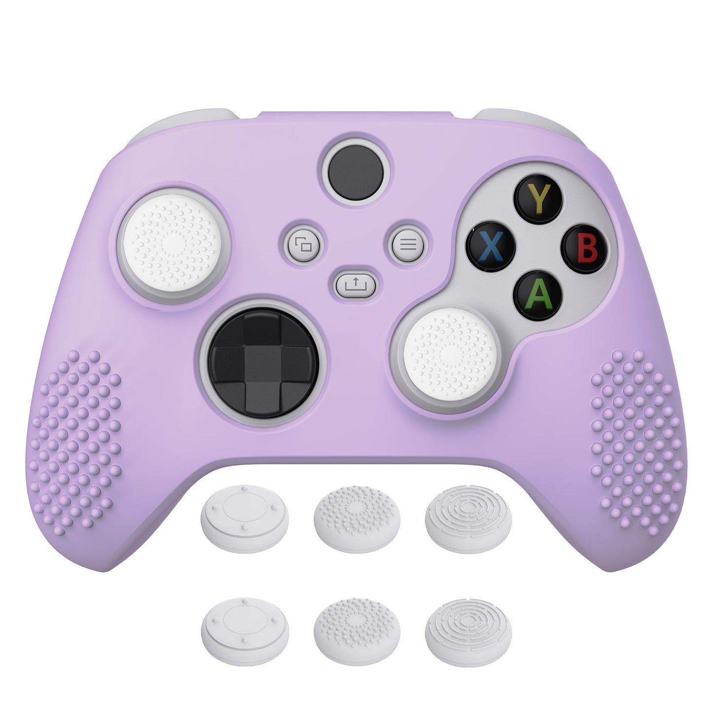 PlayVital Mauve Purple 3D Studded Edition Anti-slip Silicone Cover Skin for Xbox Series X Controller, Soft Rubber Case Protector for Xbox Series S Controller with 6 Black Thumb Grip Caps - SDX3009 PlayVital