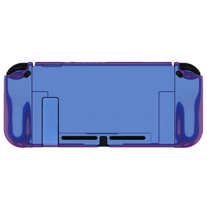 PlayVital UPGRADED Glossy Dockable Case Grip Cover for NS Switch, Ergonomic Protective Case for NS Switch, Separable Protector Hard Shell for Joycon - Chameleon Purple Blue - ANSP3001 PlayVital