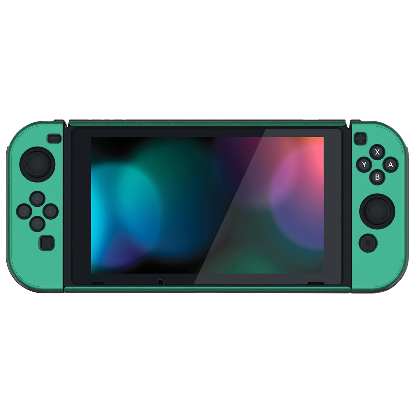 PlayVital UPGRADED Glossy Dockable Case Grip Cover for NS Switch, Ergonomic Protective Case for NS Switch, Separable Protector Hard Shell for Joycon - Chameleon Green Purple - ANSP3002 PlayVital