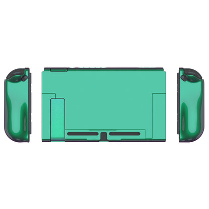 PlayVital UPGRADED Glossy Dockable Case Grip Cover for NS Switch, Ergonomic Protective Case for NS Switch, Separable Protector Hard Shell for Joycon - Chameleon Green Purple - ANSP3002 PlayVital