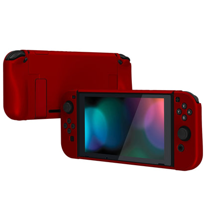 PlayVital UPGRADED Dockable Case Grip Cover for NS Switch, Ergonomic Protective Case for NS Switch, Separable Protector Hard Shell for Joycon - Scarlet Red - ANSP3003 PlayVital