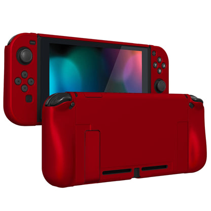 PlayVital UPGRADED Dockable Case Grip Cover for NS Switch, Ergonomic Protective Case for NS Switch, Separable Protector Hard Shell for Joycon - Scarlet Red - ANSP3003 PlayVital