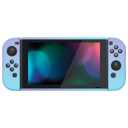 PlayVital UPGRADED Dockable Case Grip Cover for NS Switch, Ergonomic Protective Case for NS Switch, Separable Protector Hard Shell for Joycon - Gradient Violet Blue - ANSP3004 PlayVital