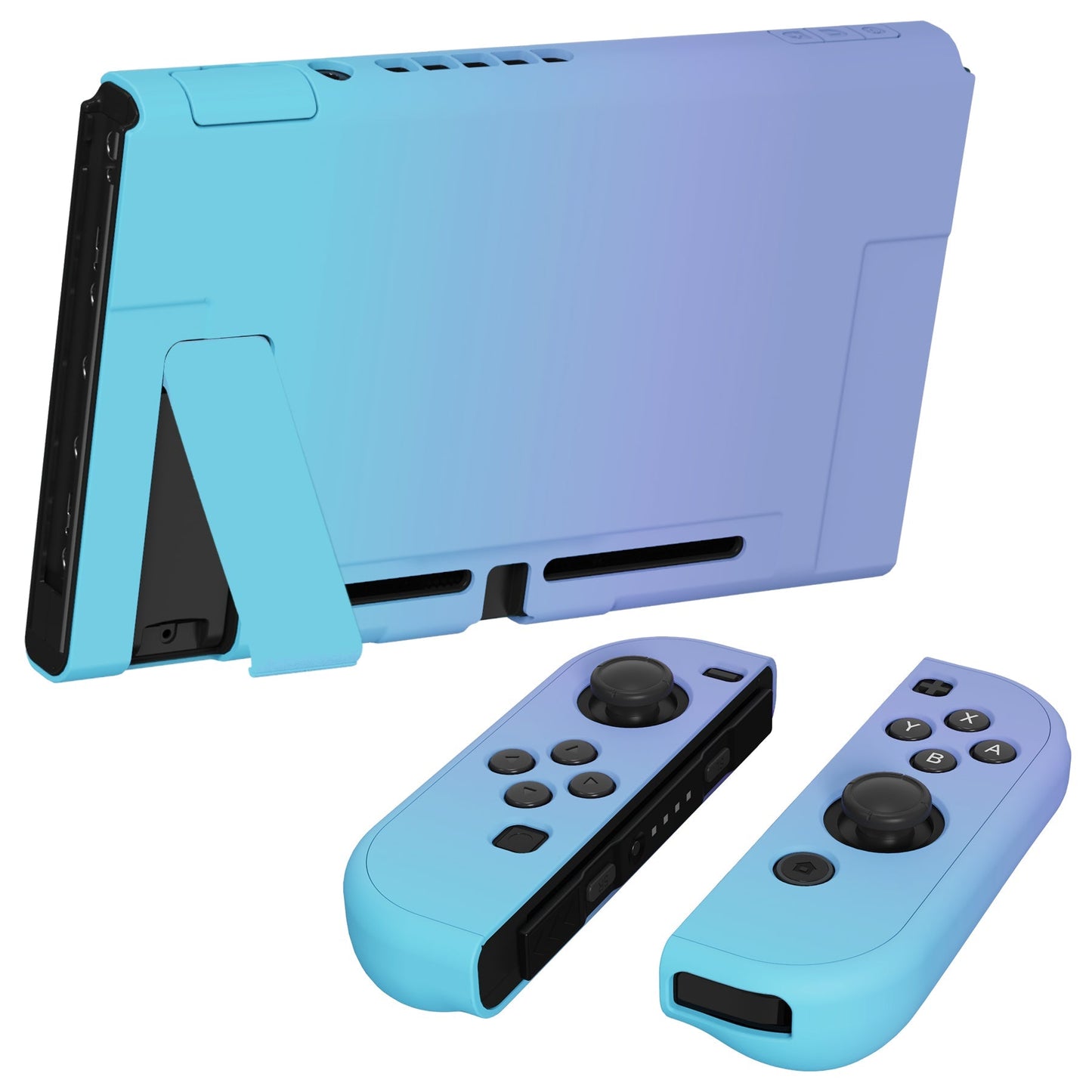 PlayVital UPGRADED Dockable Case Grip Cover for NS Switch, Ergonomic Protective Case for NS Switch, Separable Protector Hard Shell for Joycon - Gradient Violet Blue - ANSP3004 PlayVital