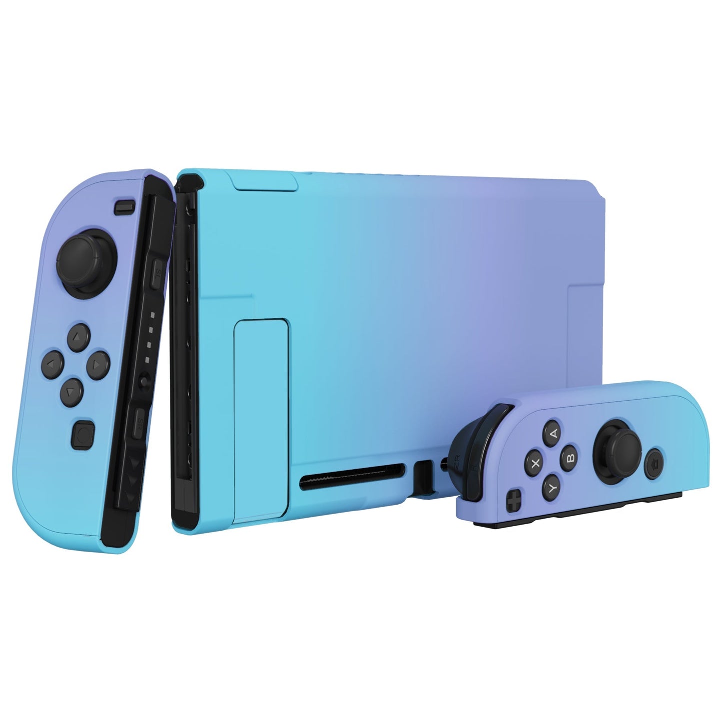 PlayVital UPGRADED Dockable Case Grip Cover for NS Switch, Ergonomic Protective Case for NS Switch, Separable Protector Hard Shell for Joycon - Gradient Violet Blue - ANSP3004 PlayVital