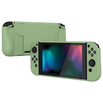 PlayVital UPGRADED Dockable Case Grip Cover for NS Switch, Ergonomic Protective Case for NS Switch, Separable Protector Hard Shell for Joycon - Matcha Green - ANSP3005 PlayVital