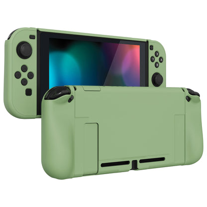 PlayVital UPGRADED Dockable Case Grip Cover for NS Switch, Ergonomic Protective Case for NS Switch, Separable Protector Hard Shell for Joycon - Matcha Green - ANSP3005 PlayVital