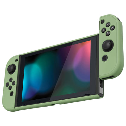 PlayVital UPGRADED Dockable Case Grip Cover for NS Switch, Ergonomic Protective Case for NS Switch, Separable Protector Hard Shell for Joycon - Matcha Green - ANSP3005 PlayVital